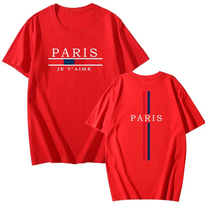 Paris Printed T-shirts for Men High Quality 100% Cotton Short Sleeved Tops Summer Spring Daily Casual Sports Tees Urban Trend