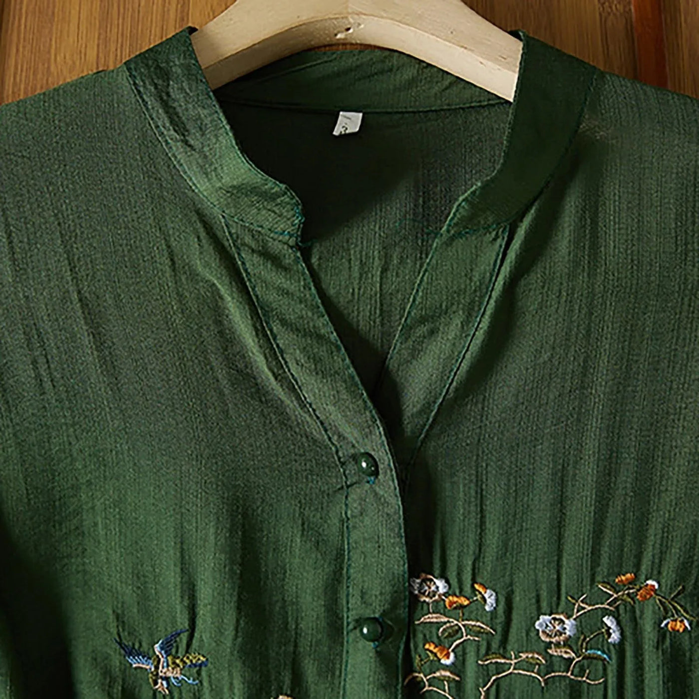 3/4 Sleeve Cotton Linen Shirts For Women 2025 Summer Boho Retro Embroidered Tops Dressy Casual Trendy Vacation Blouse Y2K Tops