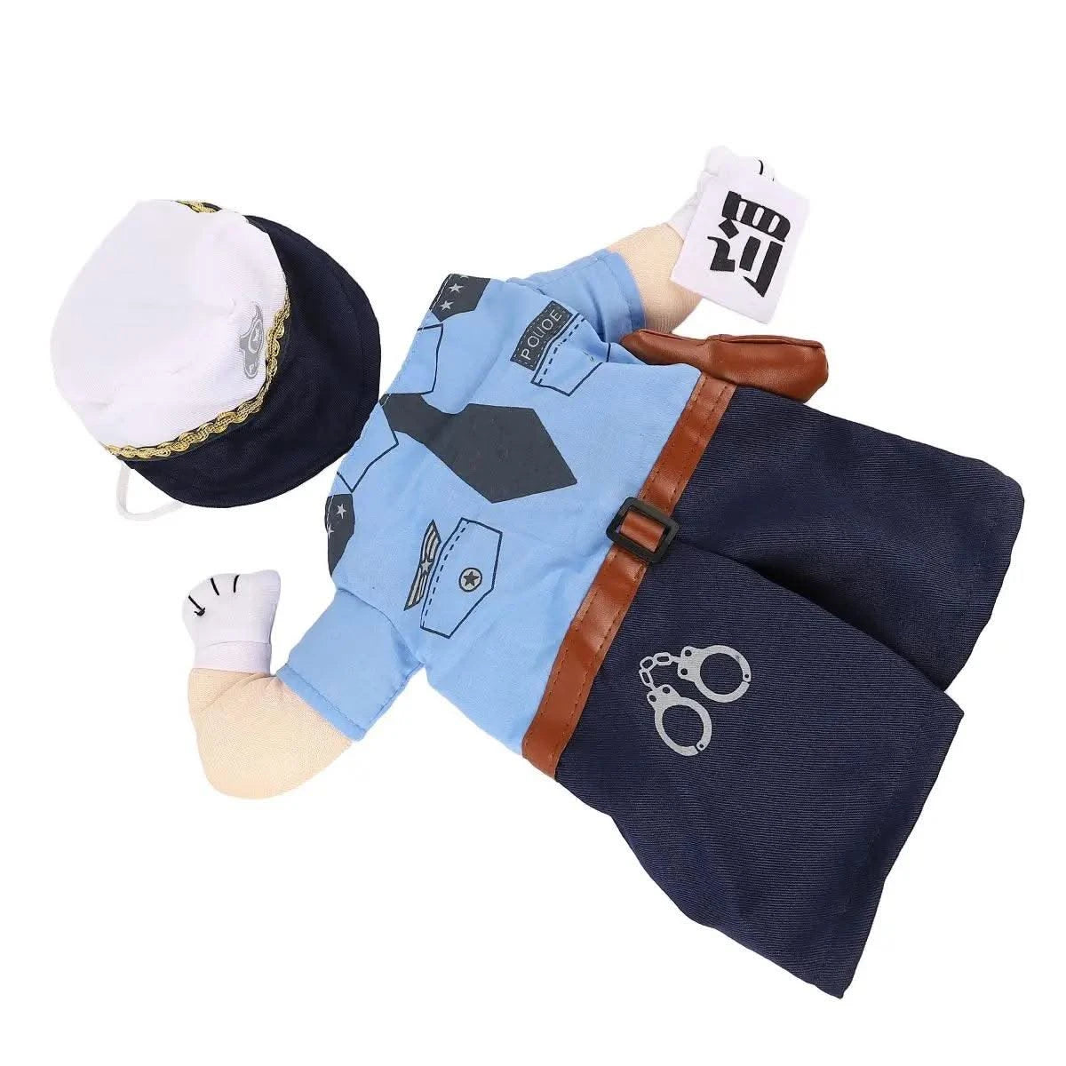 Cat Clothes Police Costume Halloween Outfit Fabric Pet Wear Role Play Supplies Cat Clothing Dog Funky Clothes Pet Supplies
