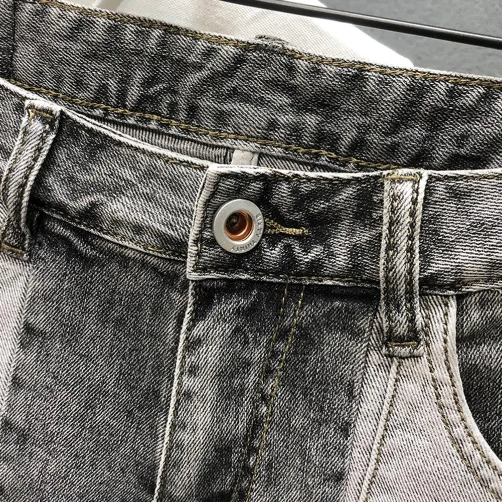 Men Street Style Shorts Multi-pocket Men Shorts Summer Men's Denim Shorts with Multiple Pockets Baggy Ripped Jeans for Wear