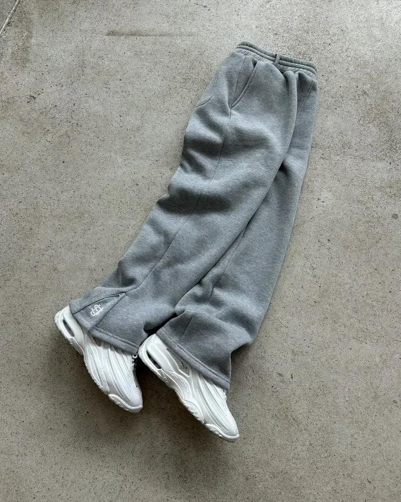 Harajuku embroidery pattern baggy pants retro loose sweatpants women joggers women pant leg zipper hip hop casual crop pants