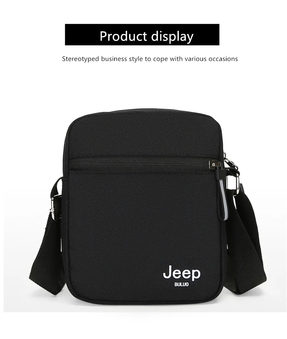 JEEP BULUO Men's Bags Crossbody Bag Messenger Waterproof Purse Nylon Zipper Shoulder Bag For Male Versatile Style