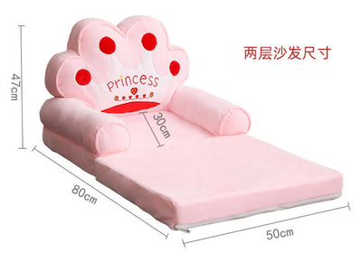 Sofas Children Sofa Cute Cartoon Lazy Folding Small Sofa Bed Girl Princess Baby Toddler Dual-purpose Child Seat  Sofas Princess
