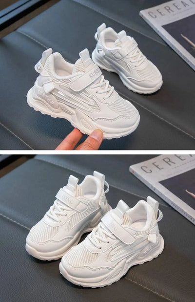 Children's Sports Shoes for Boys Girls Running Sneakers Air Mesh Fashion Classic Boys Casual Shoes Breathable White Blue Pink