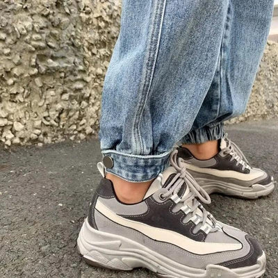 Women Jeans Jogger Pant Elastic Waist Solid Denims Trousers with Flap Pocekts