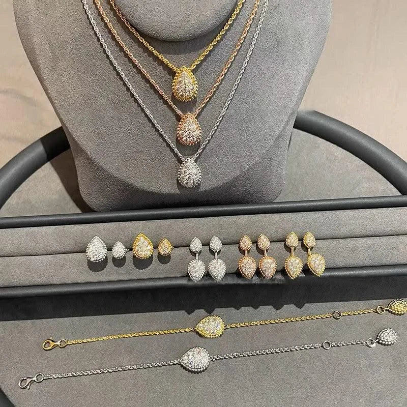 Women's Drip Diamond Necklace 18K Gold Plated Elegant Gift for Her