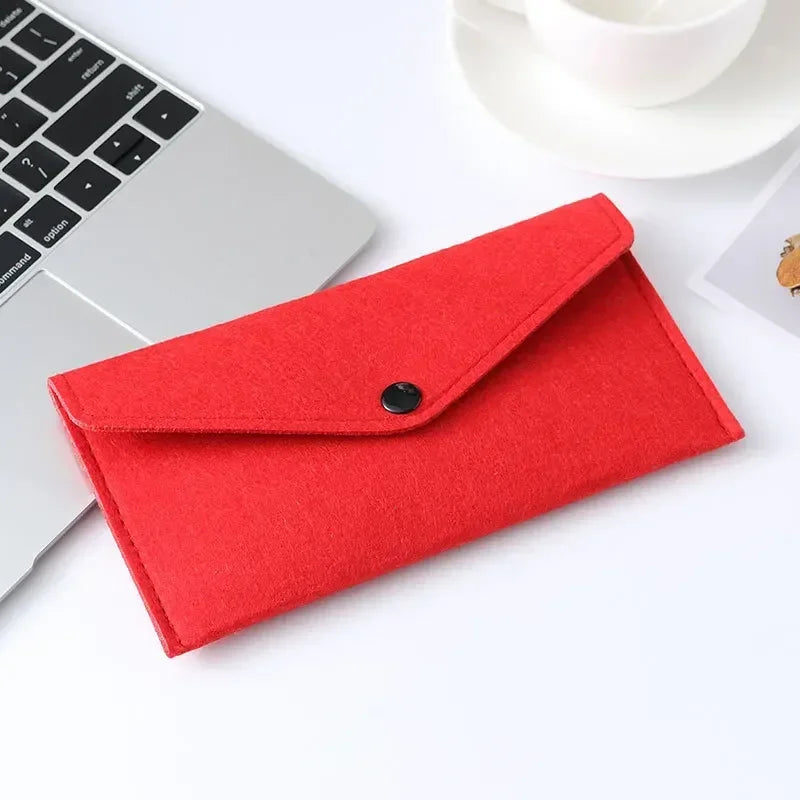 Felt Envelope Mobile Phone Bag Storage Pouch Wallet Credit Card Holder Business Change Purse Bag Thin Wallet Card Holde