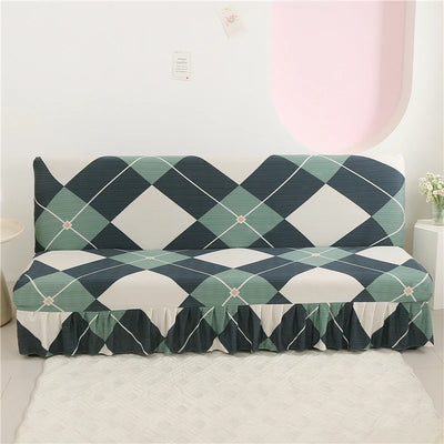 Print Armless Sofa Bed Cover With Skirts Without Armrest Elastic Folding Furniture home Decoration Bench Cover