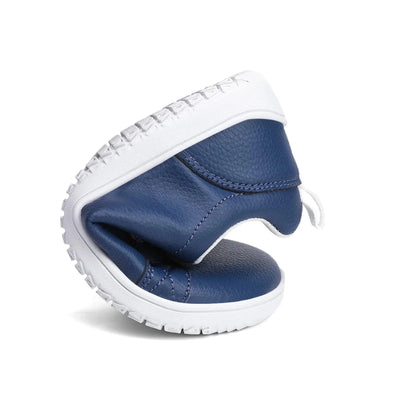 Kids Lightweight Hook Loop Artificial Leather Walking Shoes | Boys Girls Wide Toe Minimalist Fashion Flat Sneakers