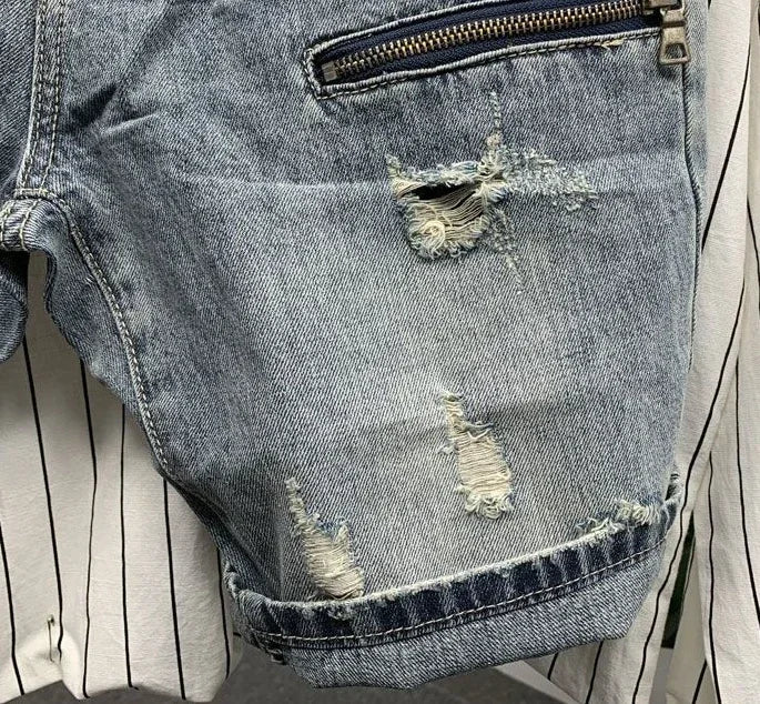 Man Denim Shorts Slim Hip Hop Skinny Graphic Short Jeans Pants For Men Designer Jorts Sale Trend 2024 New In With Youthful Emo