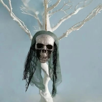 Halloween Skull Decorations,Foam Skull Hanging Ornaments,Bride Clothes Bone Head ,Haunted House Horror Decoration Props
