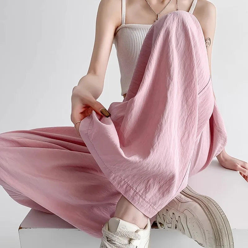 Women's wide-leg pants: new spring and autumn styles for versatile sports casual pants.