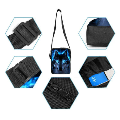 Wolf 3Pcs/Set Child Backpack with Messenger Bags ,Pencil Bags,School Bags For Boy/Girls Best Gift 3D Cartoon Student School Bags