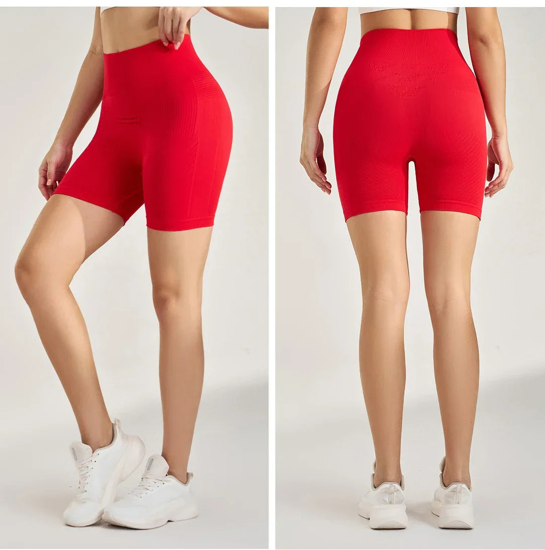 Sports Outdoor Yoga Pants Three Quarter Pants Shorts High Waist Peach Lift Hip Fitness Bottoms Women Leggings
