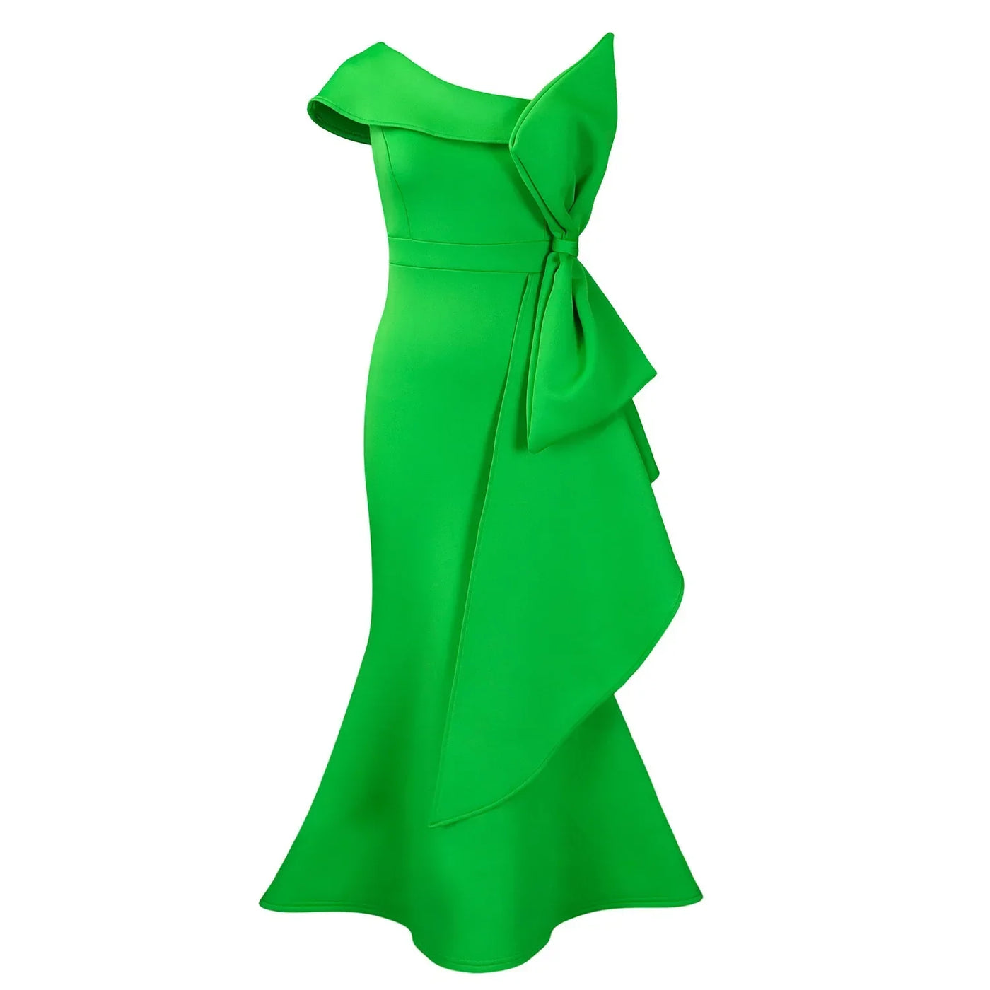 Elegant Dresses for Women 2024 New One Shoulder Ruffles Mermaid Floor Length Luxury Female Birthday Party Dinner Vestidos Mujer