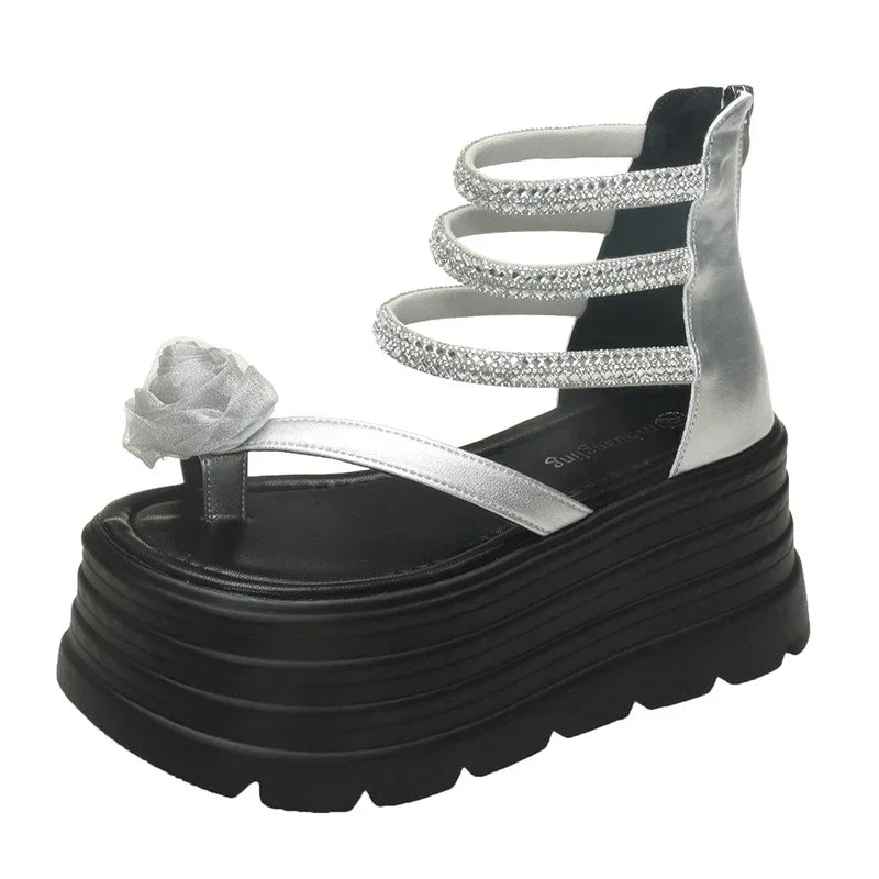 2025 Designers Women Summer Sandals Open Toe 8CM Platform Wedge Sneakers Women Casual Shoes Beach Sandálias Das Mulheres - Elanique