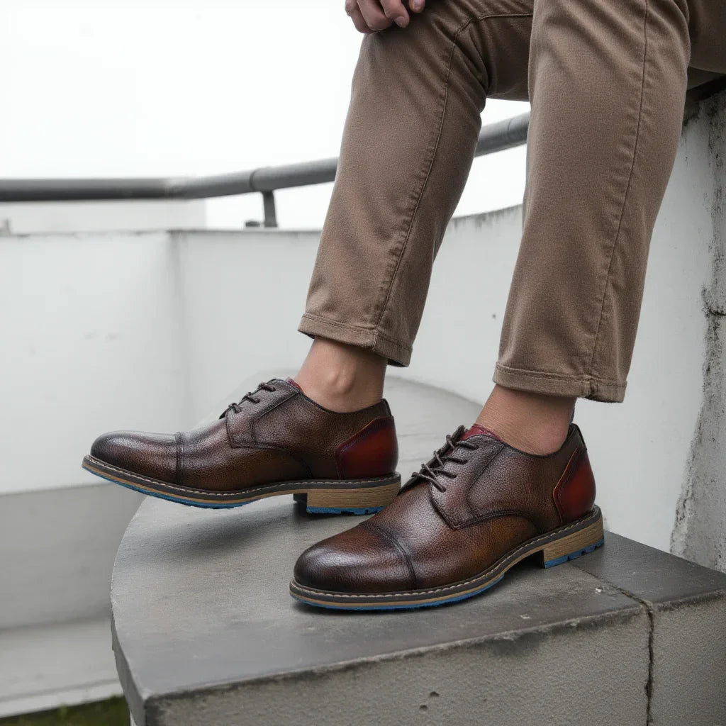 Retro Men's Derby Shoes 2024 New Men Casual shoes Fashion Men Leather Shoes