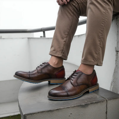 Retro Men's Derby Shoes 2024 New Men Casual shoes Fashion Men Leather Shoes