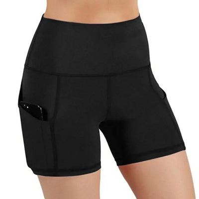 Women's Sports Shorts Biker Short Pocket High Waist Yoga Legging Fitness Tights Women Cycling Athletic Gym Running Yoga Shorts
