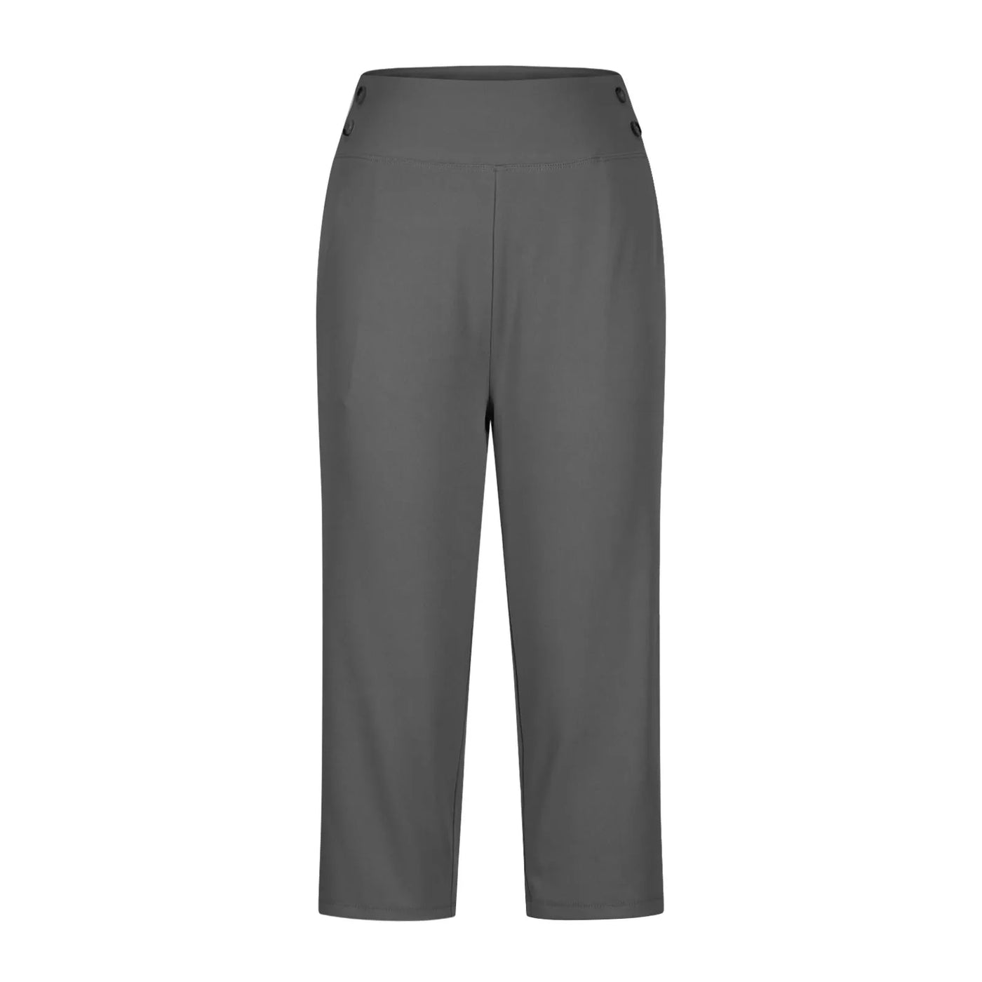 Women Elastic High Waist 3/4 Pant Casual Active Fit Wide Capris Leg Pants Trousers With Pockets Pants Woman брюки женские