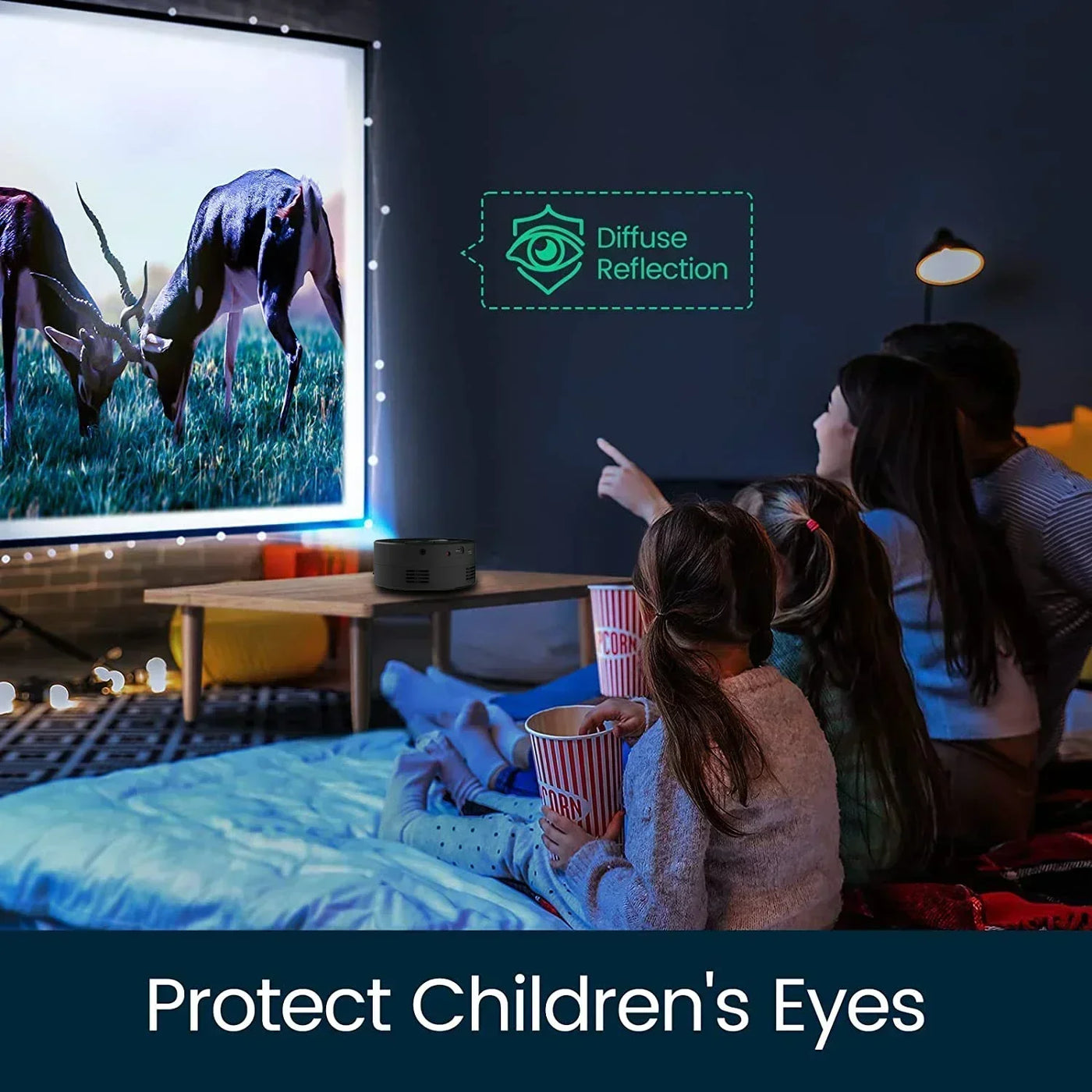YT200 Portable Projector - Children's Friendly LCD Mini Home Theater Smartphone Same-Screen Function