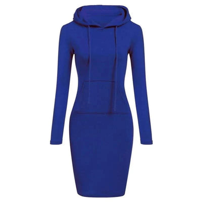 Ladies Autumn Attire Women's Hooded Dresses Hoodie - Style Sweatshirt Dresses for Women Tops in Ladies Clothing