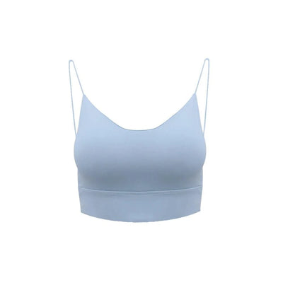 Women Crop Tops Ice Silk Summer Bra Sports Spaghetti Strap Top