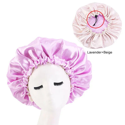 Hair Satin Bonnet For Sleeping Cap Silk Bonnet Bonnet Femme Women Night Sleep Cap Head Cover Flower Elastic Band Solid