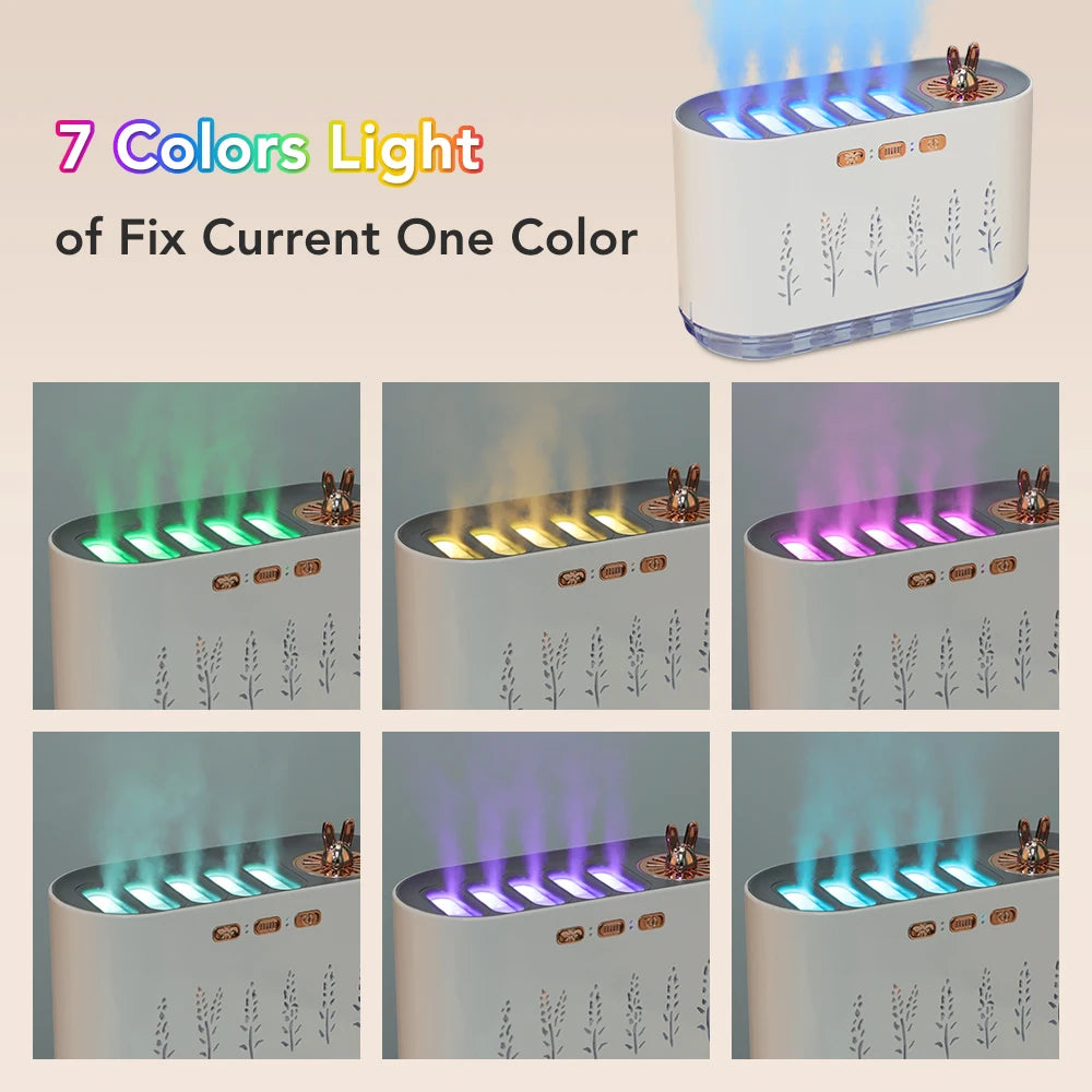 Air Humidifier Five-Hole Spray Aromatherapy Creative Dynamic Colorful Voice Control 700ml Musical Aroma Diffuser For Household