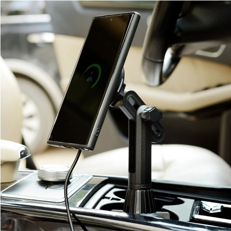 15W Magnetic Wireless Car Mount For MagSafe Cup Holder Car Phone Mount For IOS Phone 12/13/14