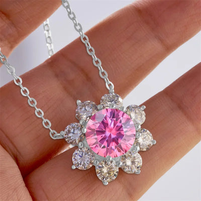 Total 9 carat  Moissanite Solitaire Drop Necklaces Silver Pendant Original Real 925 Silver Chain Jewelry for Women