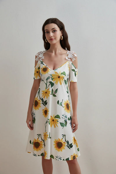 Women'S Elegant Dresses 2025 Summer New Women's Fashionable Lace V-neck classic style Dress Summer Casual Bohemian Daily dress