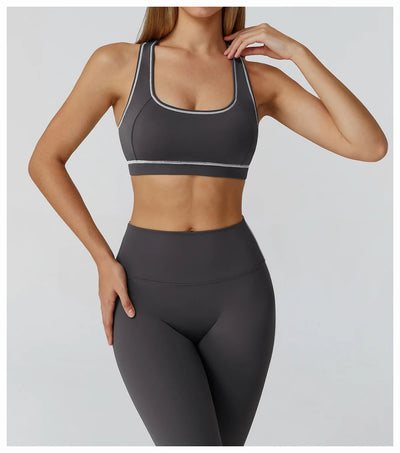 Yoga Bra Women Breathable Sports Bra Anti-Sweat Fitness Shockproof Crop Top Push Up Gym High Strength Workout Underwear