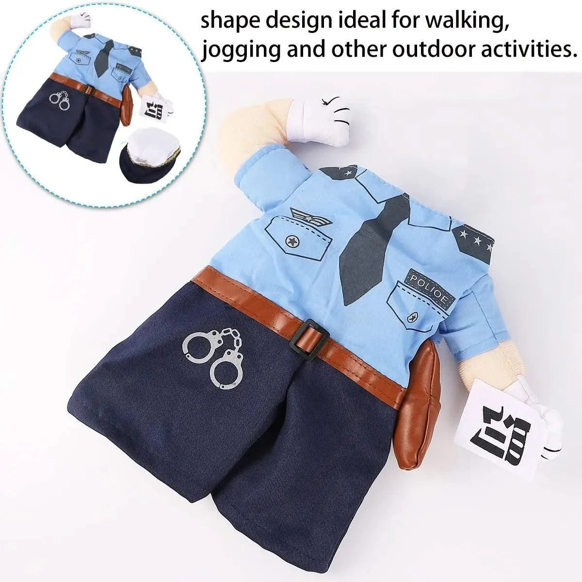 Cat Clothes Police Costume Halloween Outfit Fabric Pet Wear Role Play Supplies Cat Clothing Dog Funky Clothes Pet Supplies