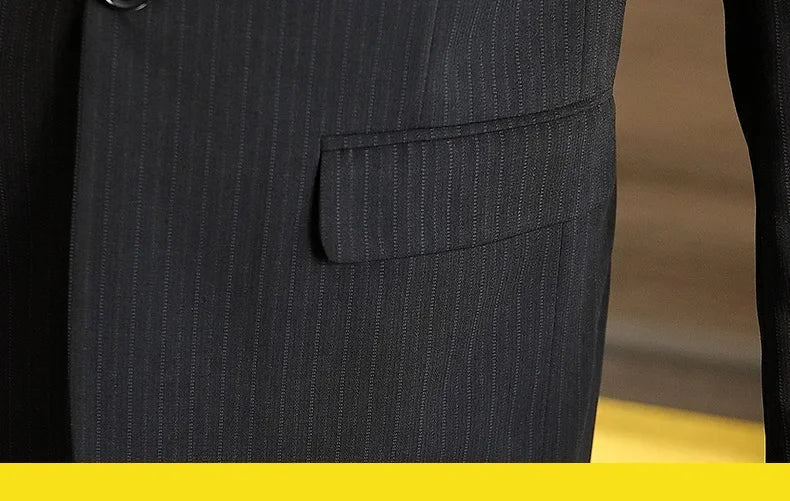 Suit (Blazer+ Vest + Trousers +) Men's Fashionable Business Solid color Gentleman's Wedding Workwear Casual Performance Suit