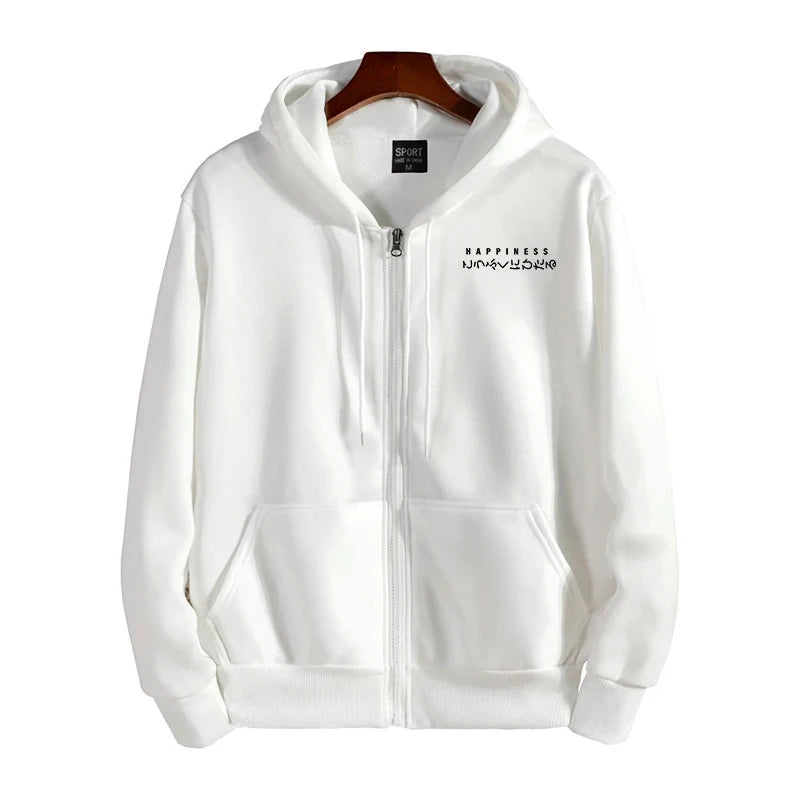 Men's Outerwear Printed Zipper Hoodie Overcoat Casual Sports Jogging Men Sweatshirts Clothing 2025 Fashion Versatile Tops Jacket