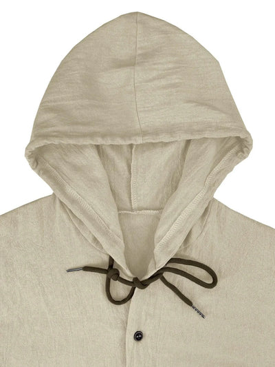 Men's Linen Shirt Solid Streetwear