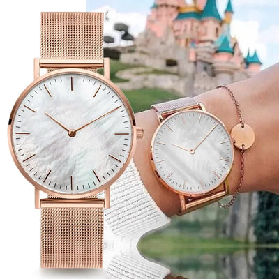 Luxury Brand Watches For Women Fashion Alloy Analog Ladies Quartz Wrist Watches Simple Elegant Women Watch Gifts Montre Femme