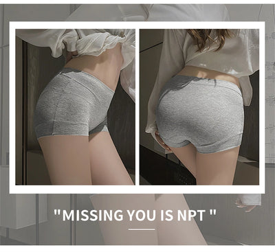 New Women Panties Cotton Seamless Sports Boxers Underwear Female Solid Color Briefs Cozy Lingerie Intimate Underpants M-XXL