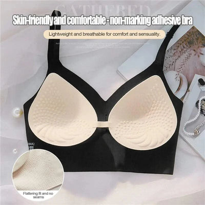 Women Invisible Bra Deep U Plunge Bras Backless Top