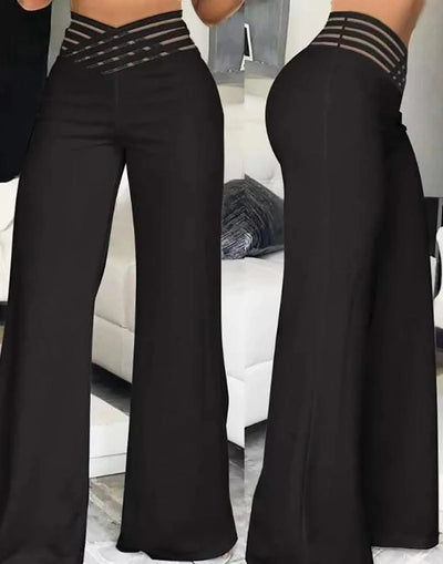 Activewear Women Flared Pants Elegant Office Lady Casual High Waist Trousers