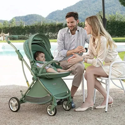 Portable Foldable Baby Stroller, High View Two-way Baby Stroller, Lightweight Travel Baby Stroller,  Adjustable Backrest