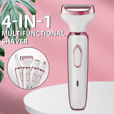 4in1 Electric Epilator Lady Shaver Body Arm Leg Hair Removal Device Painless Cordless Eyebrow Trimmer Women Razor USB Charging