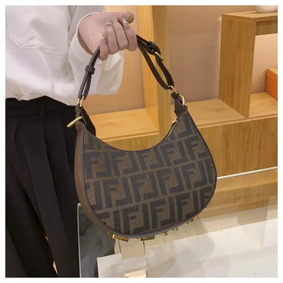 ‌2025 New Designer Underarm Bag Women Fashion Shoulder Handbag PU Leather Monogram Letter Print Crossbody Purse‌