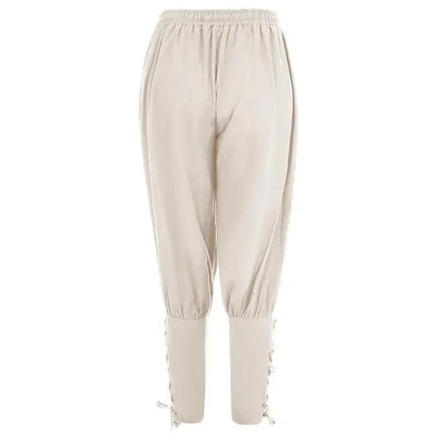 New Trendy Men's Casual Trousers Drawstring Pants Medieval Pirate Trousers Cotton and Linen Streetwear Pants Daily Wear