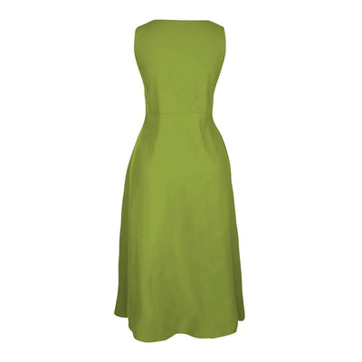 Cotton Linen Sleeveless Dress for Women Summer Pullover Skirt Vestidos Fashion Female Clothing Short Sleeved Loose Long Dress