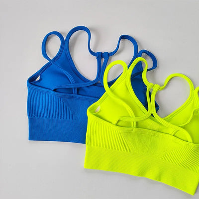Women Breathable Sports Bra  Anti-sweat Fitness Top  Seamless Yoga Bra Gym Crop Top Brassiere Push Up Sport Bra Gym Workout Top