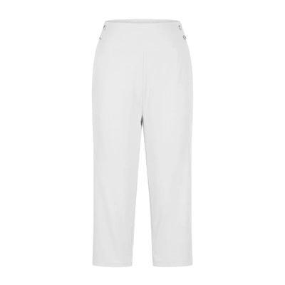 Women Elastic High Waist 3/4 Pant Casual Active Fit Wide Capris Leg Pants Trousers With Pockets Pants Woman брюки женские