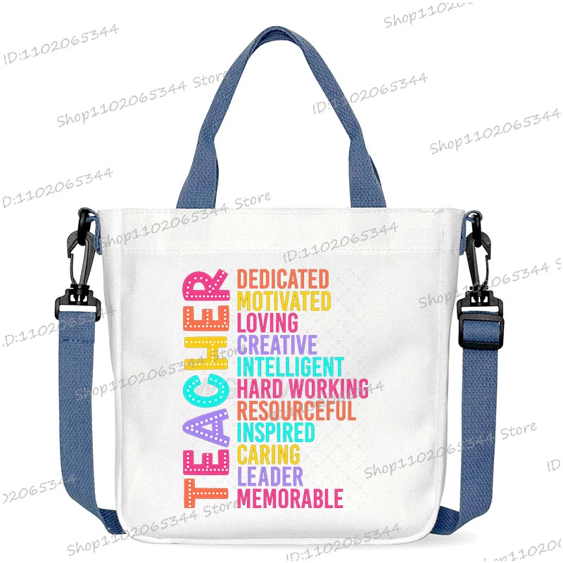 New Designer School Handbag Funny Back To School Print Crossbody Bag for Girls Boys Fashion Teacher Gifts Canvas Shoulder Bags