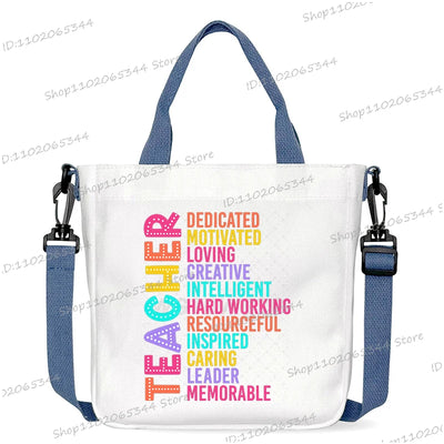 New Designer School Handbag Funny Back To School Print Crossbody Bag for Girls Boys Fashion Teacher Gifts Canvas Shoulder Bags